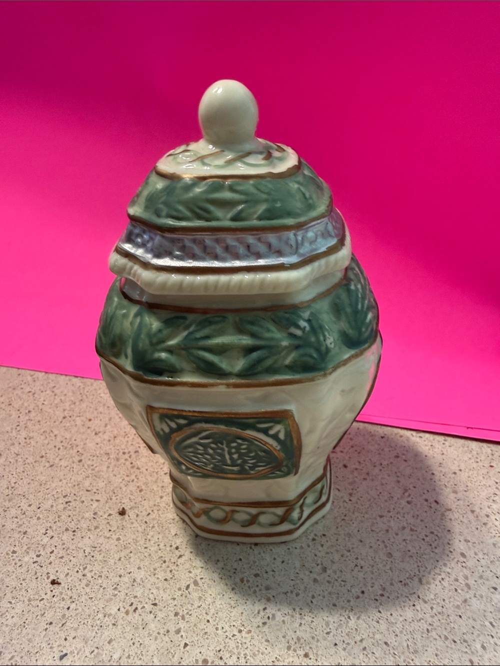 Vintage Hand Painted ceramic Ginger Jar